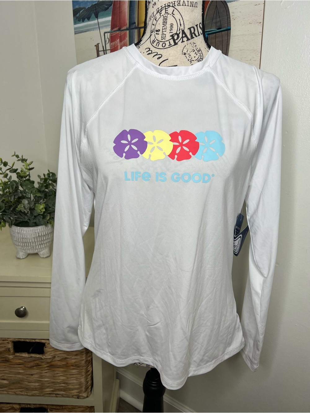 Brand New-Life is Good Long Sleeve Rash guard-UPF50